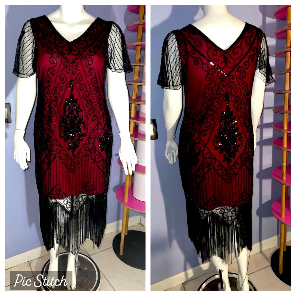 Beautiful Plus Fringe Flapper Dress XXXL